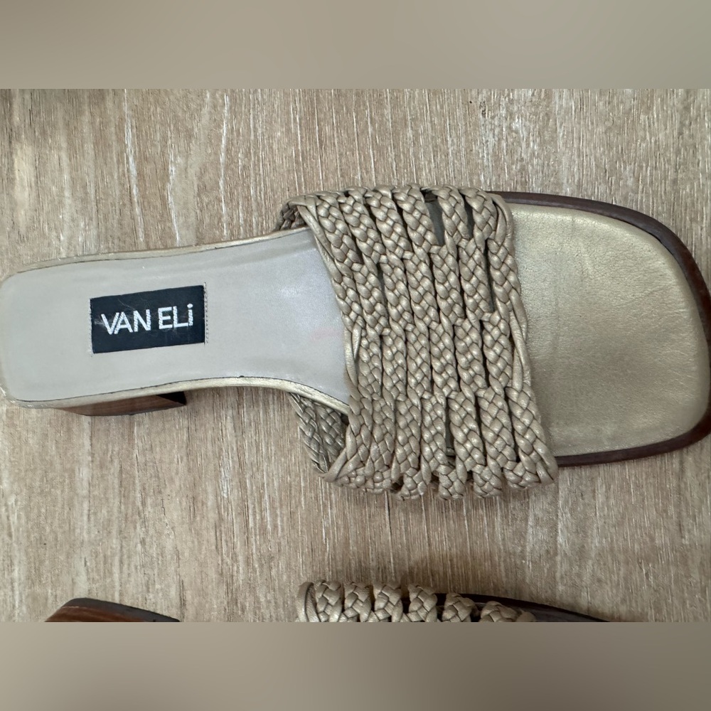 VanEli platinum woven mule sandals size 9 - Picture 4 of 7